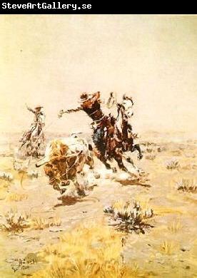 Charles M Russell O.H.Cowboys Roping a Steer